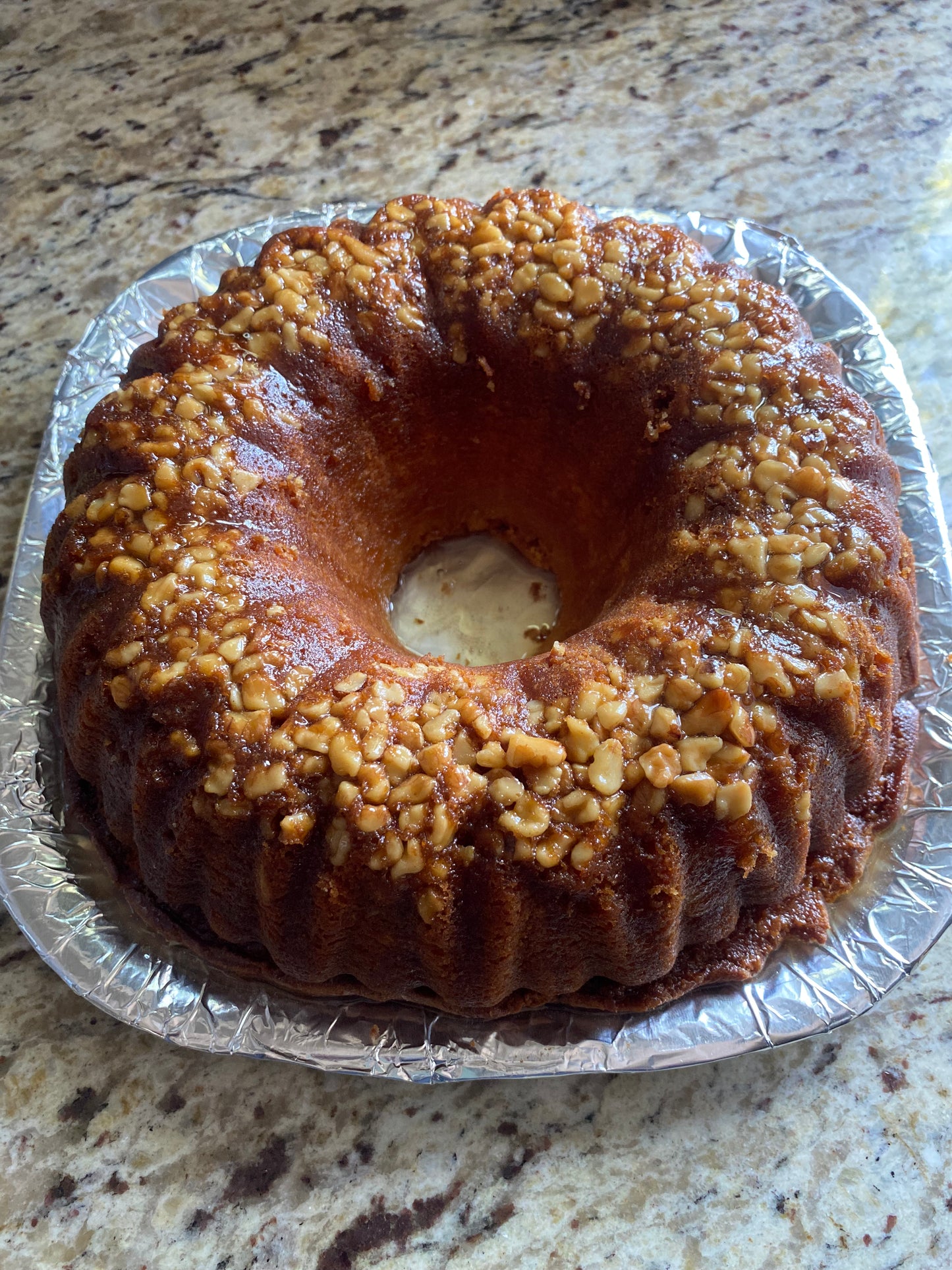 Original Rum Cake topped with or without Walnuts - 9 inch serves 18